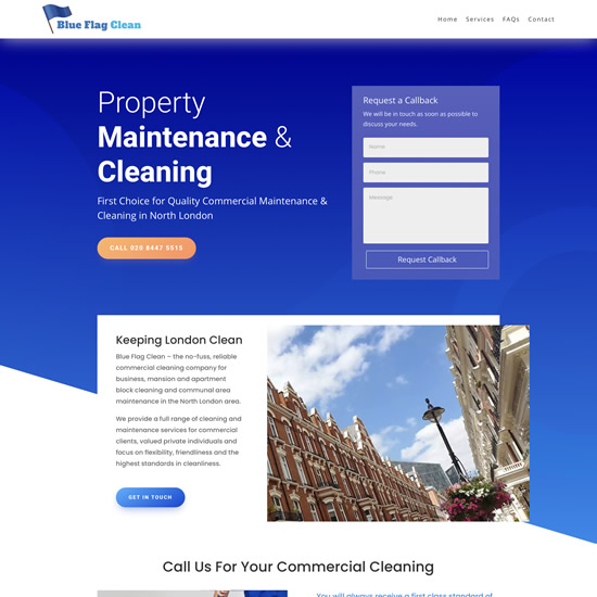 Blue Flag Clean Website Home Page